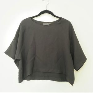 Astr Black Crop Top with Dolman Sleeve